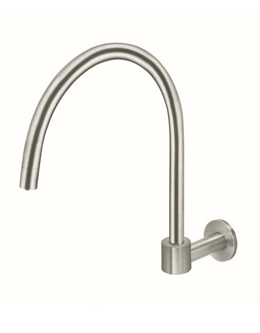 Round High-Rise Swivel Wall Spout - PVD Brushed Nickel