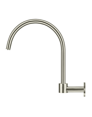 Round High-Rise Swivel Wall Spout - PVD Brushed Nickel
