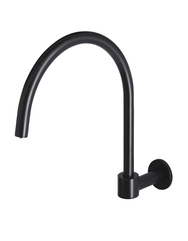 Round High-Rise Swivel Wall Spout - Matte Black (SKU: MS07) by Meir
