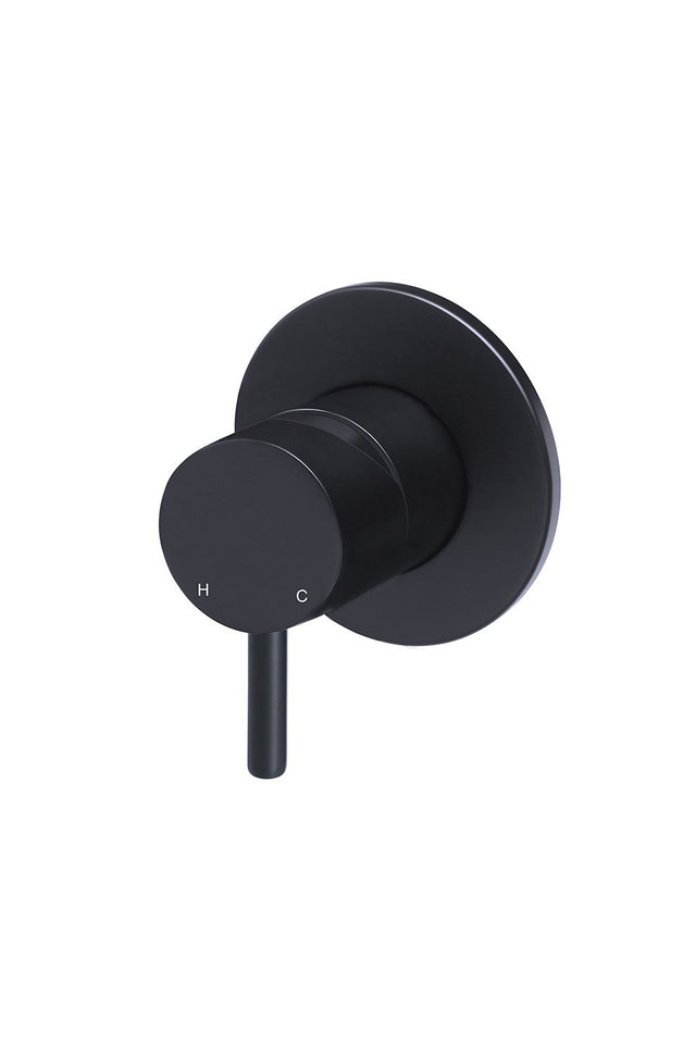 Round Wall Mixer short pin-lever - Matte Black (SKU: MW03S) by Meir