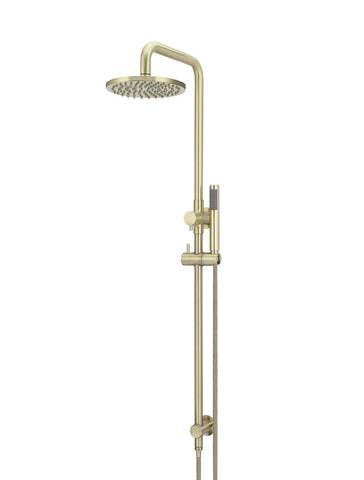 Round Combination Shower Rail, 200mm Rose, Single Function Hand Shower - PVD Tiger Bronze