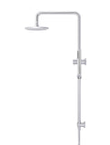 Round Combination Shower Rail, 200mm Rose, Single Function Hand Shower - Polished Chrome - MZ0704-R-C