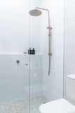 Round Combination Shower Rail, 300mm Rose, Single Function Hand Shower - Champagne - MZ0706-R-CH