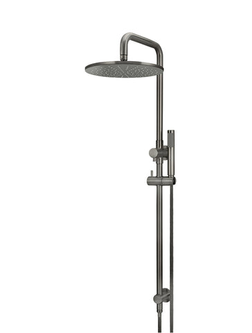 Round Combination Shower Rail, 300mm Rose, Single Function Hand Shower - Shadow