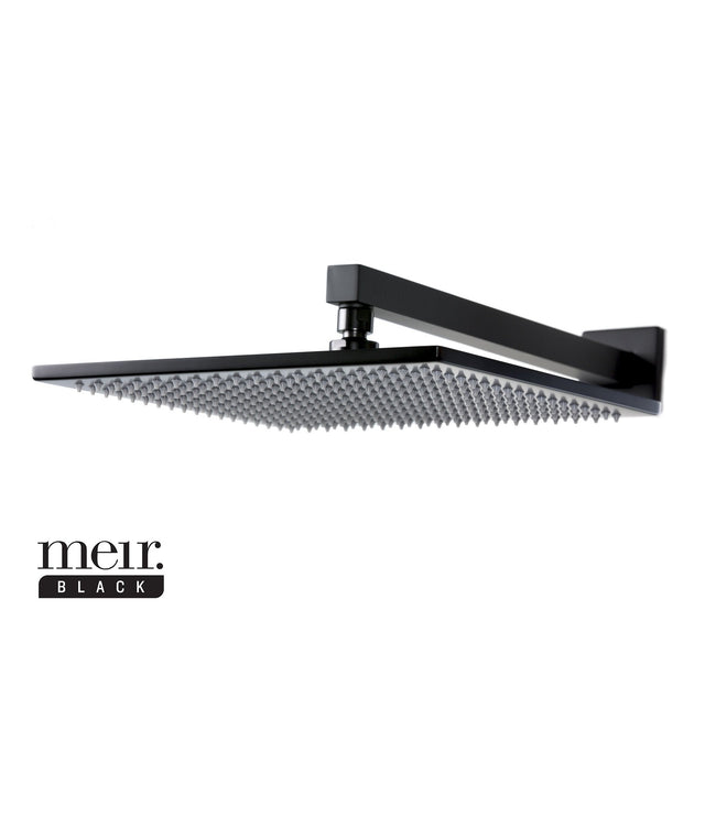 Square Wall Shower w/300mm shower rose w/400mm arm - Matte Black (SKU: MA0103) by Meir