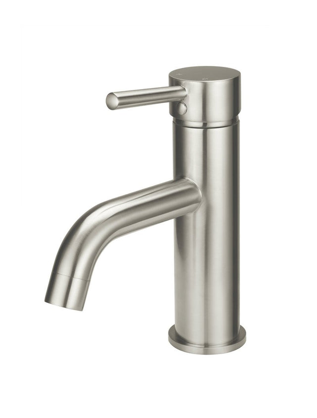 Round Basin Mixer Curved - PVD Brushed Nickel (SKU: MB03-PVDBN) by Meir