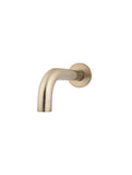 Round Curved Basin Wall Spout 130mm - Champagne - MBS05-130-CH