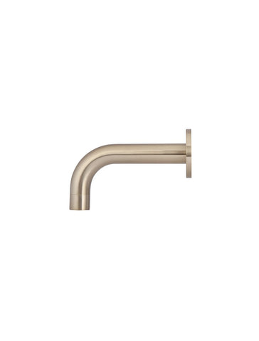Round Curved Basin Wall Spout 130mm - Champagne