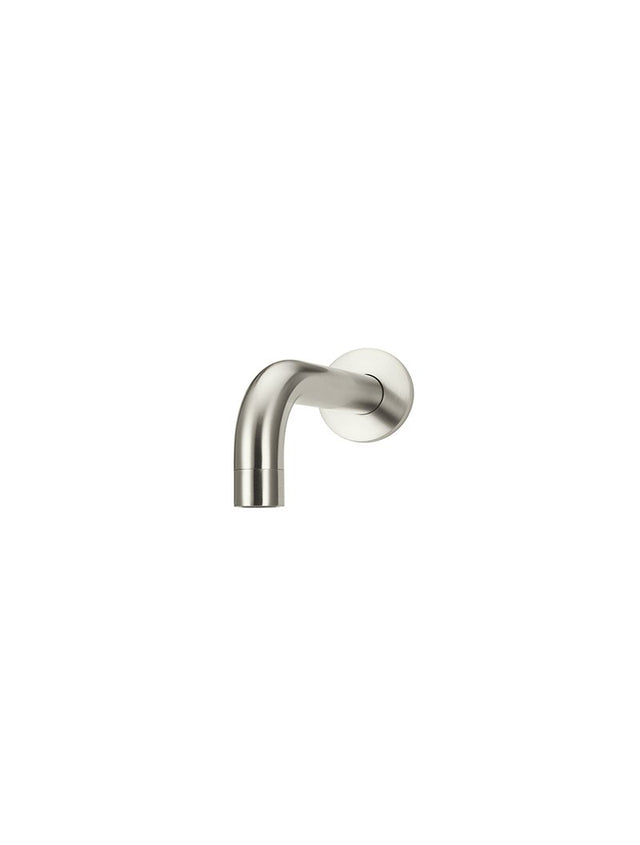 Round Curved Basin Wall Spout 130mm - PVD Brushed Nickel (SKU: MBS05-130-PVDBN) by Meir