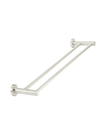 Round Double Towel Rail 600mm - PVD Brushed Nickel