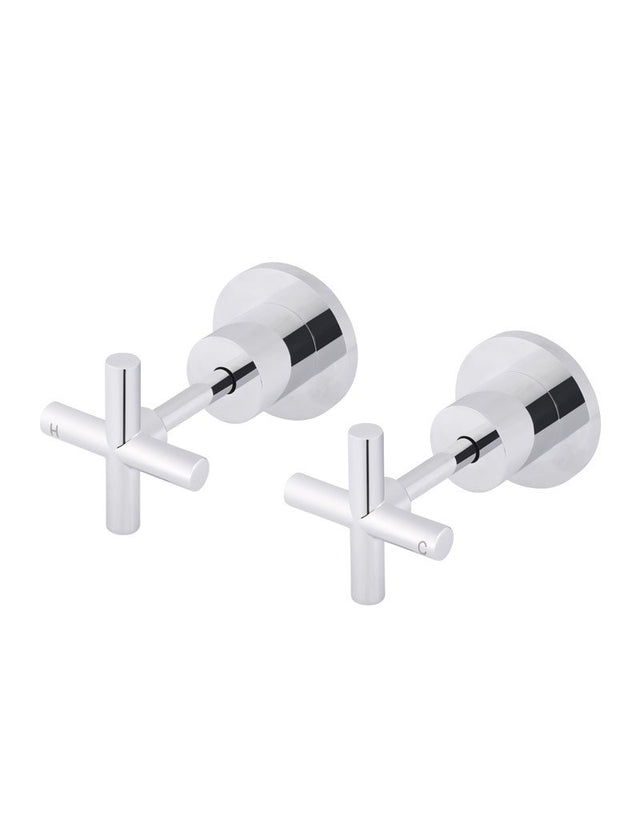 Round Cross Handle Jumper Valve Wall Top Assemblies - Polished Chrome (SKU: MW08JL-C) by Meir